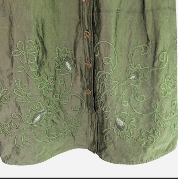 Green Kay Unger Embroidered Dress - Picture 3 of 9
